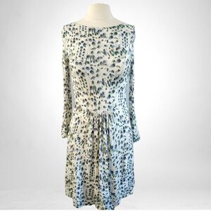 FENDI Silk Jersey Feather Print Midi Dress Size Medium